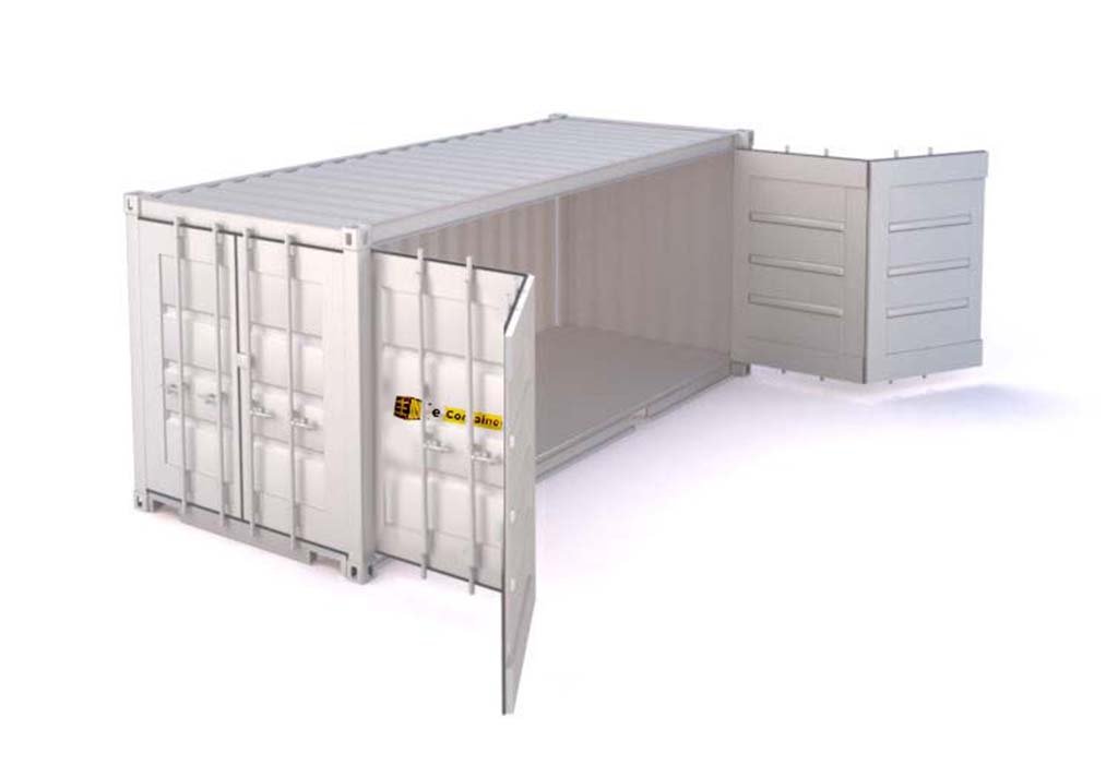 Conteneur maritime de stockage spécifique 20 pieds Open Side